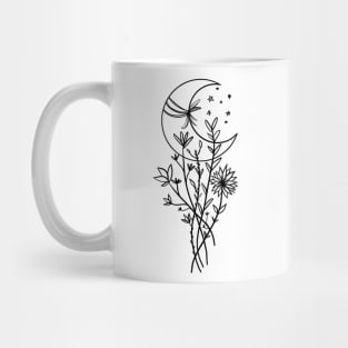 Flowers and Moon Mug